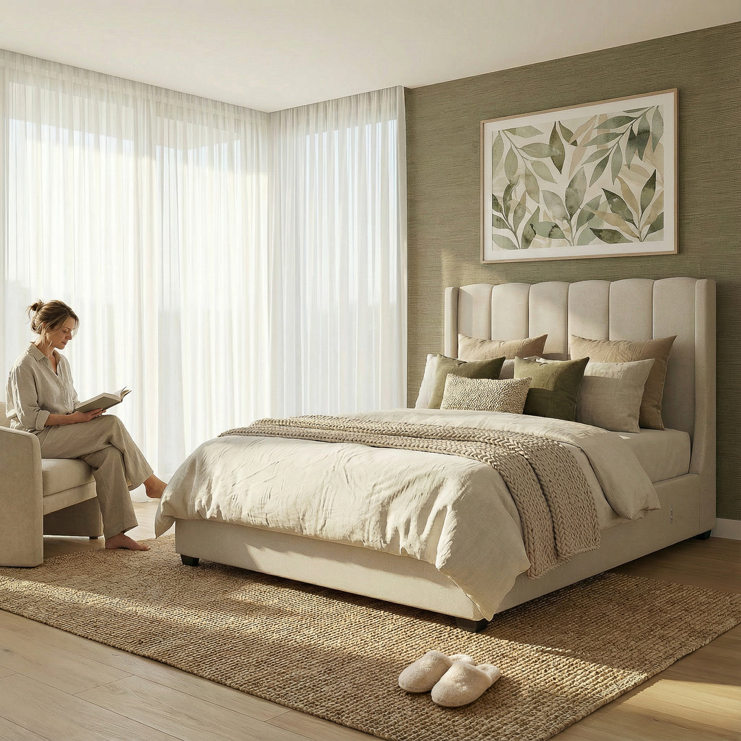 Amelie Auto-lift bed in Sand