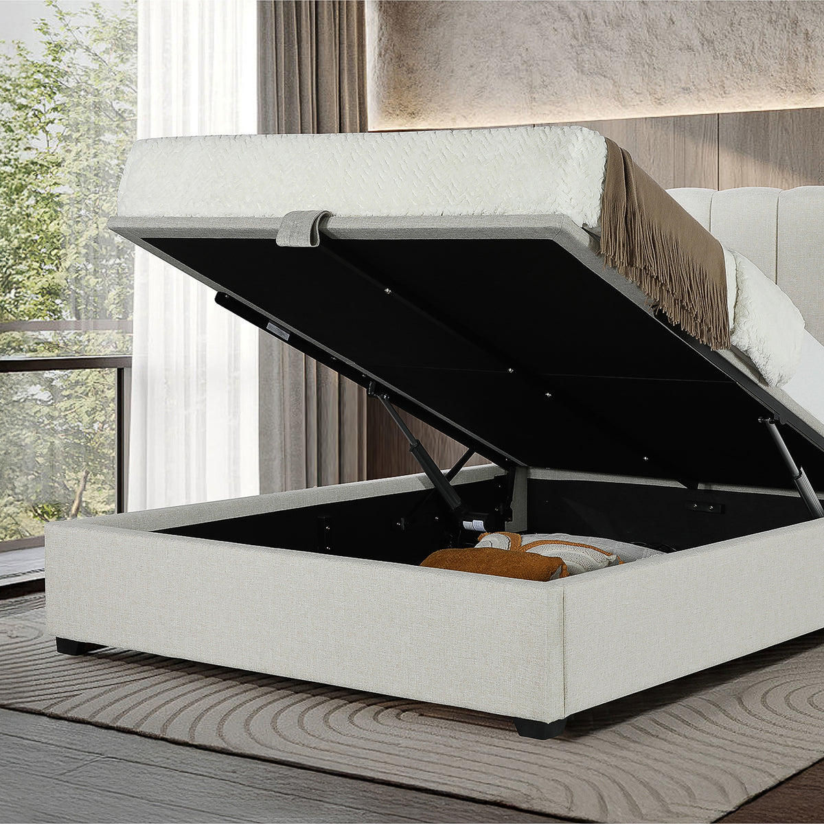 Amelie Auto-lift bed in Sand – Bevmarks