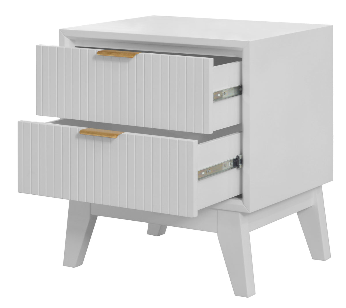 Elara Bedside Table - Brushed White