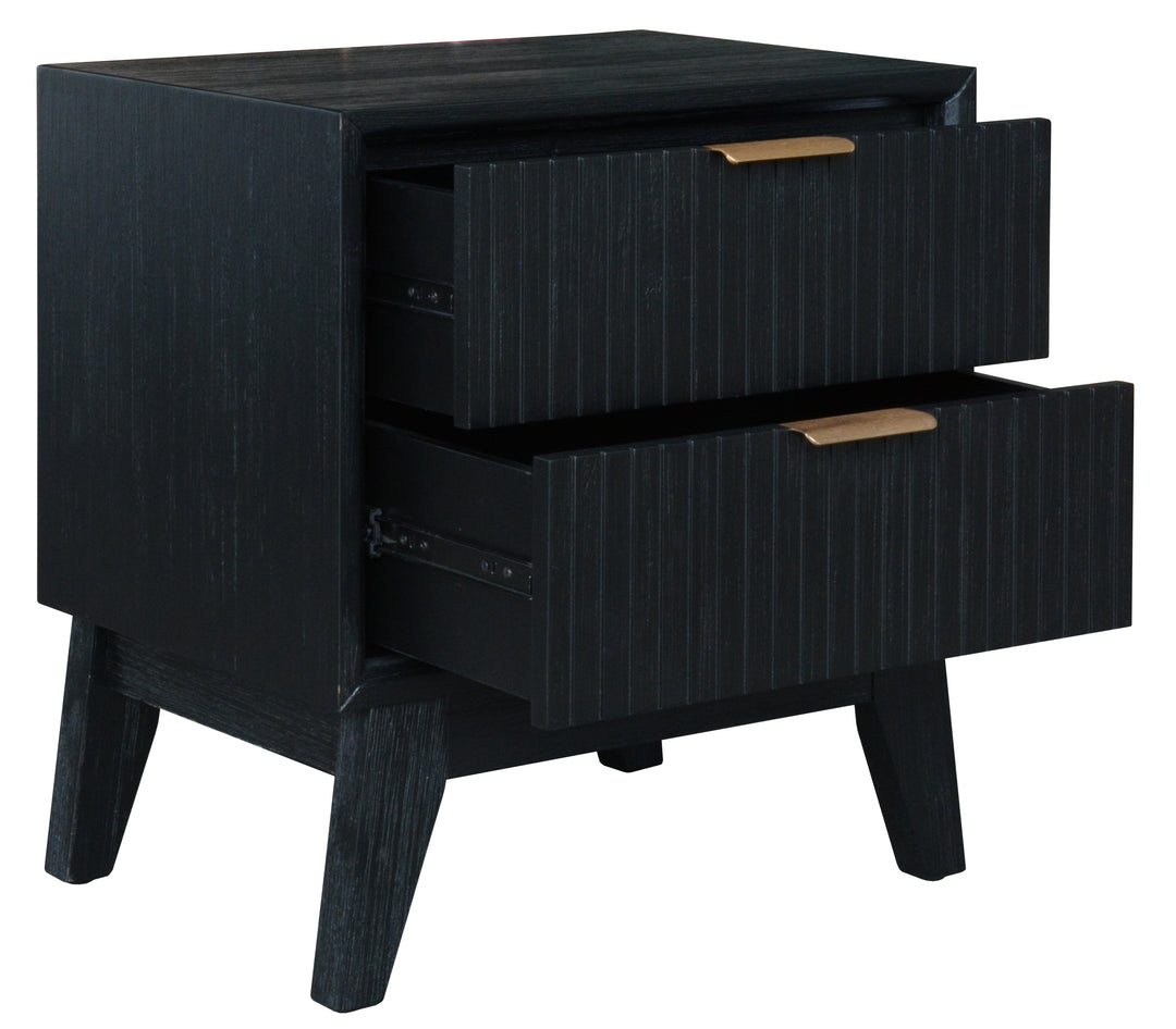 Elara 2 drw Bedside Brushed Black