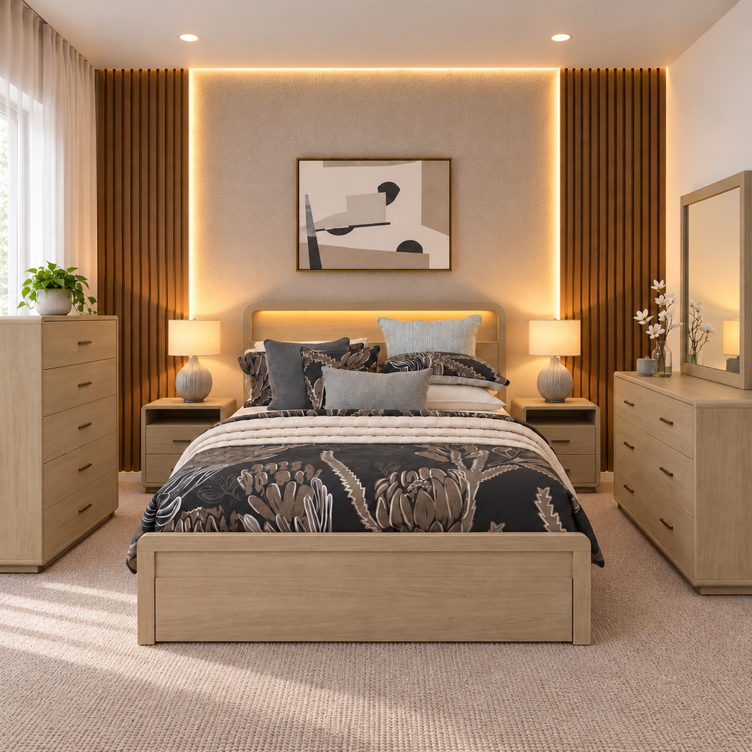 Manhattan Bedframe with Gas Lift & Foot-end Drawers