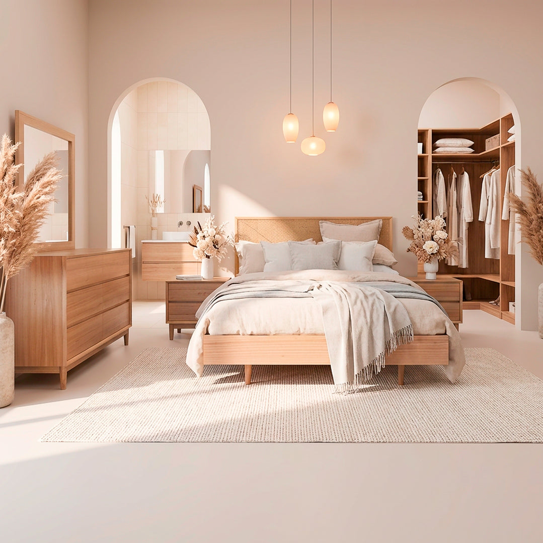 Norway Bedframe - Rattan Bedhead