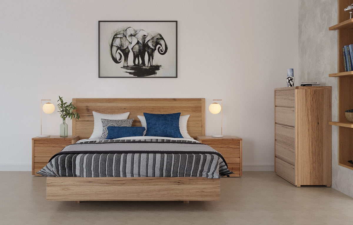 Paxton Timber Bedhead with Floating Base