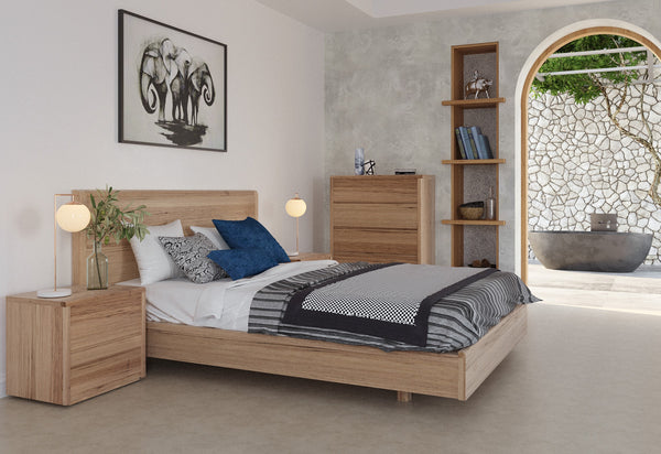 Paxton Timber Bedhead with Floating Base - Bevmarks