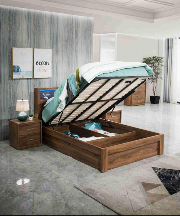 London Bedframe with foot end lift - walnut